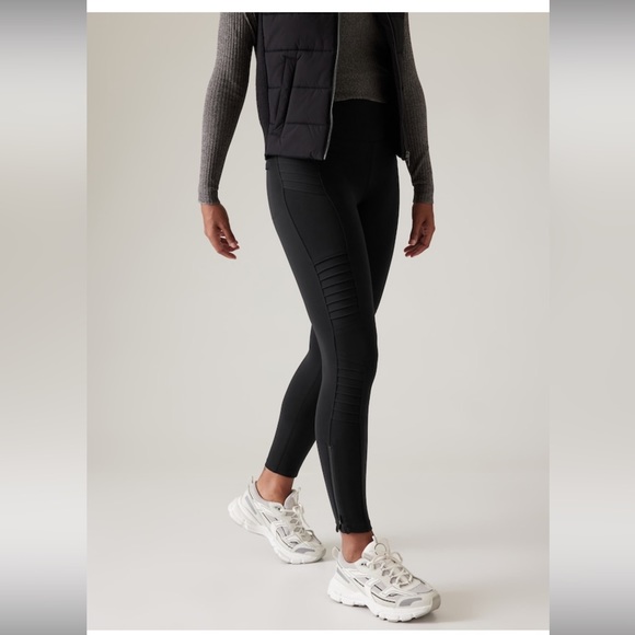Athleta Delancey Moto Tight // Black - Picture 1 of 16